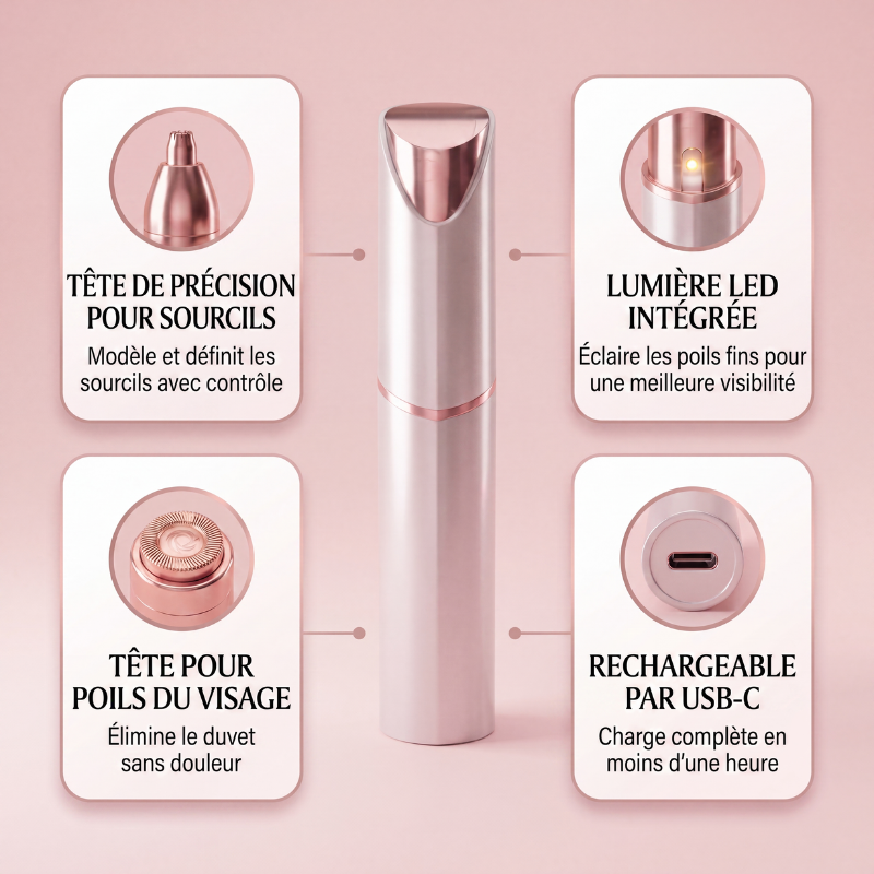 Epilateur visage et sourcils 2 en 1