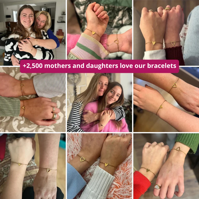 Mother-Daughter Heart Bracelets